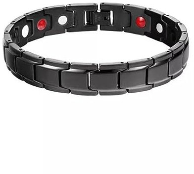 AMZLORD 5er Ultrastarkes Titan Magnetarmband for Damen Männer, Antistatischer Magnet Armbänder Gewichtsverlust Armband, Titanstahl Magnetisches Titan Armband Anti-Ermüdungsband (Schwarz)