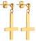 JewelryWe Ohrringe Edelstahl Umgekehrt Kreuz - Gold Vintage Upside-Down Umgedreht Kreuz Ohrringe Herren Damen Ohrstecker mit Petruskreuz Anhänger Satanische Hängende Ohrringe Ohrhänger
