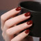Red False Nails, Short Square Christmas Press On Nails, 24Pcs Pure Solid Colour Fake Nails Square Press on Nails, Daily Glossy Nail Tips with Nail Glue, Thicken Stick on Nail for Women (Red)