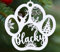 Personalisierte Weihnachtskugel mit Namen Hund, Katze, Tier oder Wunschtext Ø 10 cm Weihnachtskugeln Individuelle Weihnachtsdeko (Pfote, HDF Weiß)