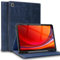 Gexmil Leder Hülle für Samsung Galaxy Tab A7 LITE 8.7 Zoll 2021 mit Stylus Halter,Automatischer Schlaf/Aufwachen, Echtes Leder Folio Cover Stoßfest,Einstellbarer Ständer,Anti-Fingerabdruck, Blau