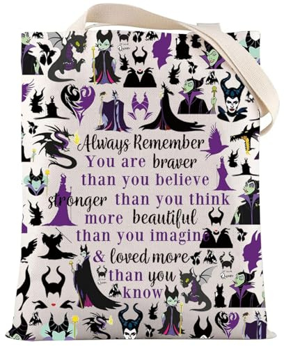 LEVLO Kosmetiktasche mit Reißverschluss für Damen und Mädchen, Motiv: Bösewichte mit Aufschrift You Are Braver Stronger Smarter Than You Think Villains, Always Villains Tragetasche, Large