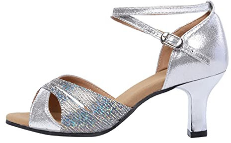 Damen Tanzschuhe Sandalen Tanz Sandaletten Ballsaal Cross Strap Strass Hoher Absatz Schuhe Damenschuhe Tango Schuhe Strass Hochzeit Tanzende Performance Dance Shoes