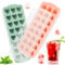 MplehDa Heart Ice Cube Tray, Pack of 2 Ice Cubes, Heart Shape Silicone Ice Cube Tray with Lid, Small Silicone Moulds, Ice Cube Tray, Heart for Cocktails, Whisky