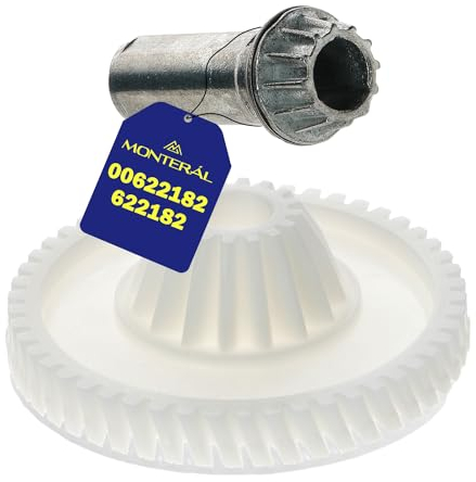 MONTERAL Zahnrad mit Metallwelle für die Küchenmaschine mit dem Originalcode 00622182 622182 für Bosch für Siemens - Garantie 10 Jahre