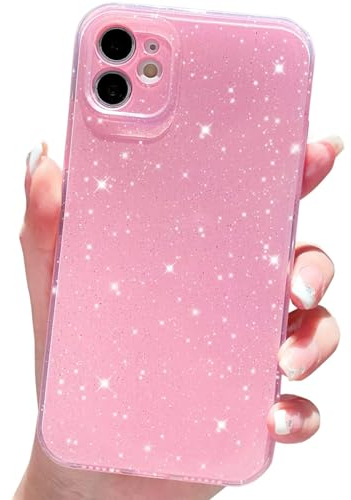 SouliGo iPhone 11 Hülle Handyhülle Glitzer Bling Slim Case Soft TPU Bumper Silikon Cover Anti Rutsch Kratzfest Stoßfest Schutzhülle für iPhone 11 6.1'' Glänzend Rosa