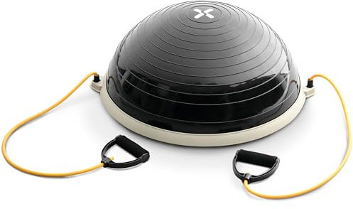 SportPlus Balance Ball Halbkugel inkl. Trainingsbänder, rutschfester Balance Trainer für Gleichgewicht & Stabilität, Trainer für Rehabilitation und Yoga, Nutzergewicht bis 120 kg
