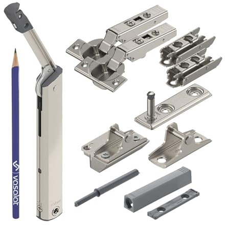 Blum Aventos HK-XS 20K1101T Kraftspeicher Set 12-tlg., Klappenbeschlag mit Tip On und Clip Top Scharniere für Holz- und Alufronten