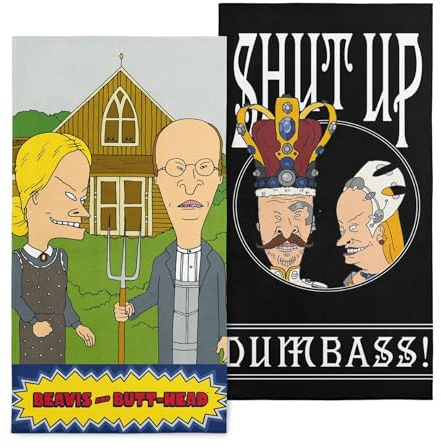 NORTHWEST Beavis and Butt-Head Strandtuch, B Gothic Rules Shut Up, 76,2 x 152,4 cm, 2 Stück