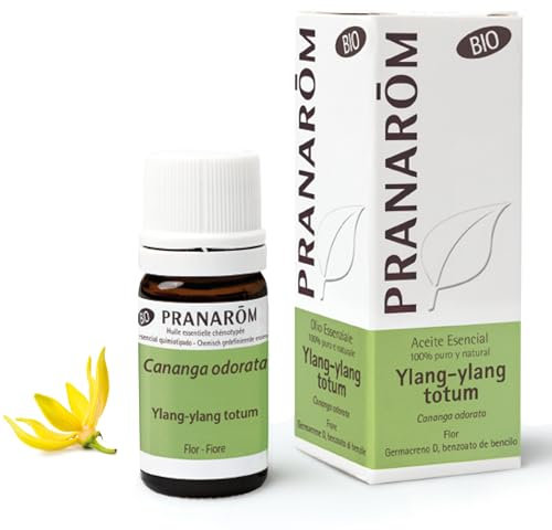 Pranarôm - Olio Essenziale di Ylang-Ylang Totum Bio | 100% puro, integrale e chemiotipizzato | Aroma sensuale, per rilassamento e benessere emotivo | Uso interno, massaggio e diffusione | 5 ml