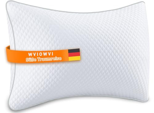 WVIOWVI Kopfkissen 50x70, Höhenverstellbares Nackenkissen, Kühlendes Kopfkissen, Mikrofaser Füllwatte Kissen 50x70, Antiallergisch Atmungsaktives Schlafkissen, Geeignet für Hotel und Heimbettkissen