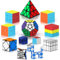 ROXENDA Zauberwürfel-Set, 2x2, 3x3, 4x4, Pyramide, Skewb, Infinity Puzzle Cube und 1x3x3 Spinner Cube Bundle, Weihnachts- und Geburtstagsgeschenk für Kinder, Jugendliche und Erwachsene (12er-Pack)
