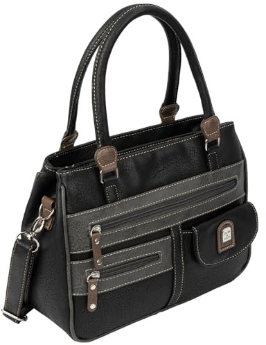 EAAKIE Damen Tasche, Schultertasche, Handtasche, Umhängetasche mit Leder Optik und vielen Fächern