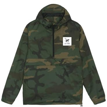 Surf Monkey Coupe-vent pour homme. Polyester recyclé. Imperméable et respirant, camouflage, XL