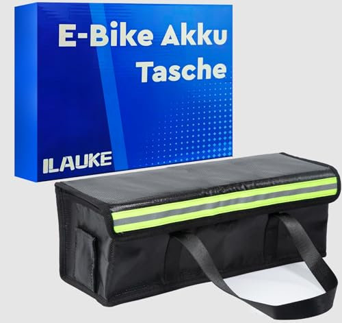 ilauke XXL Feuerfeste Box füR Fahrradakku (49x15cm) – Explosionsgeschützte Sicherheitsbox mit Tragegriff füR Lagerung und Transport