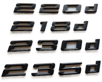 JASMKL Schwarz 218d 220d 225d 228d 230d Emblem Embleme hinten Nummer Buchstaben Abzeichen Abzeichen Aufkleber passend for BMW 2er E10 E6 F22 F23 F86(220d)