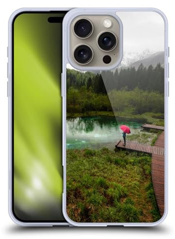 Head Case Designs Officially Licensed Patrik Lovrin Red Umbrella Green Lake Wanderlust Gel Case [Military Grade Protection] Compatible with Apple iPhone 16 Pro Max and Compatible with MagSafe