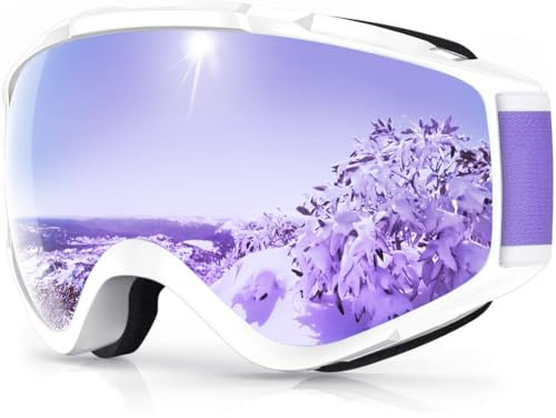 Findway Skibrille, Snowboard Brille für Brillenträger Herren Damen Erwachsene Jugendliche OTG UV-Schutz Kompatibler Helm Anti Fog Skibrillen Sphärisch Verspiegelt