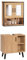 EUGAD Badmöbel Set, Waschbeckenunterschrank mit Tür und 2 offenen Ablagen, Badschrank mit 2 Spiegeln, Schrank im Badezimmer, aus Holzwerkstoff, helle Eiche schwarz