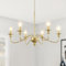 LXWNYY 6-flammiger Kronleuchter Gold, Modern Hängelampe Pendelleuchte Schlafzimmer E14, Vintage Goldene Lampe Metall Kronleuchter für Wohnzimmer, Küche, Esszimmer und Flur