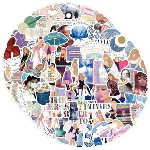 Singer 200-Piece Vinyl Stickers - Star Idol Decals for Laptops, Skateboards, Water Bottles, Guitars & Suitcases