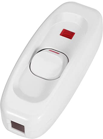 AC 250V 10A en Línea ON OFF Lámpara de Escritorio Cable Interruptor con Luz Indicadora de LED Reparación Reemplazo Control Cable de Alimentación Enchufe (WHITE)