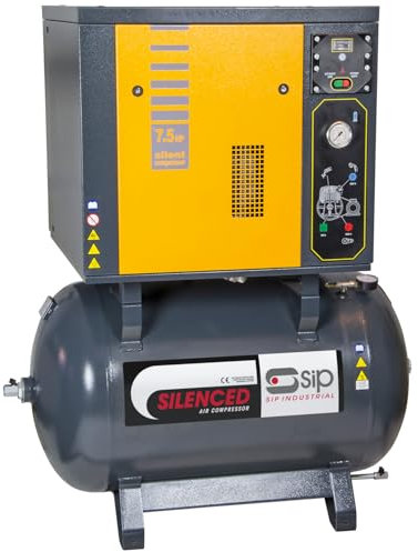 SIP NB7.5/270 Silenced Piston Air Compressor, Belt Drive 400V 270L 7.5hp / 5.5kW 145psi / 10 Bar 20CFM 64dB