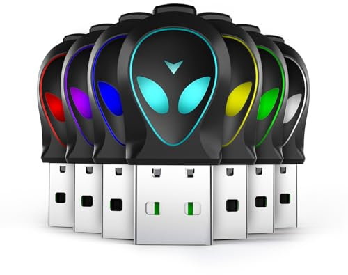 Wotbcg Mini Maus Jiggler, USB Anschluss Maus Beweger 2 Modi Mouse Mover und Maus Klicker Nicht Nachweisbar, 7 Farben RGB Licht mit EIN/Aus Plug-and-Play Autoclicker, Simulieren von Mausbewegungen
