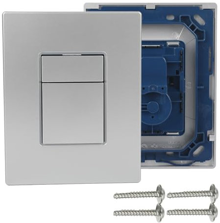 Betätigungsplatte drückerplatte Chrom Kunststoff WC spülkasten ersatzteile modell kompatibel mit GROHE, für 2-Mengen- und Start und Stopp-Betätigung (Matt Silber)