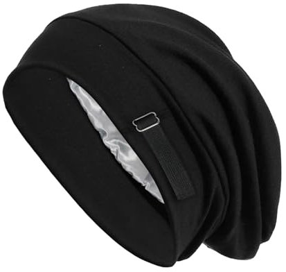 Yenvory Satin Bonnet Schlafhaube Damen & Herren, Verstellbare Seidenhaube zum Schlafen, Schlafmütze aus Satin für Lockenpflege, Hair Bonnet Sleep Cap, Seide Haube Nachtmütze Unisex