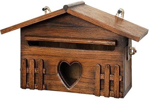 YCYRF Briefkästen aus Holz für Draußen, Briefkasten Vintage zur Wandmontage mit Sichtfenster als Dekoration für Das Haus für Briefe, Karten, 32x12x18cm