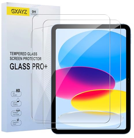 GXAYZ [2 Pièces Verre Trempé pour Apple iPad mit A16 Chip, 9H Film en Protection Écran, Anti-Rayures, HD,vitre protection écran en ultra résistant anti choc