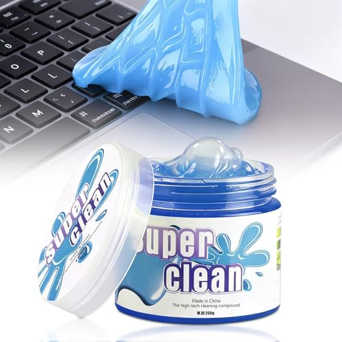 Frutilexia Auto Reinigungsgel, Reinigungsknete, Tastatur Reinigungsgel | Reinigungsschleim, Auto Gadget, Tastaturreiniger Gel, Wiederverwendbares, für Innenraum, Laptop, Tastaturen, 200 g, Blau