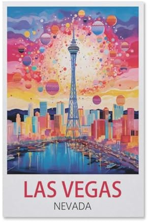 PGCKSK Décoration murale rétro en métal，Las Vegas Nevada，imprimée pour club, bar, café, salon, cuisine, garage, maison(30x40cm 12x16 inch-AB5