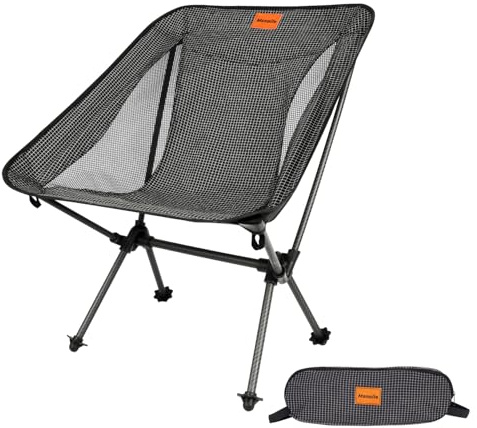 Msnaile Campingstuhl Faltbar Camping Stuhl,Carbonfaser-Rahmen | Klappstuhl mit Dyneema-Gewebe, mit Handtasche, geeignet für Picknicks, Outdoor, Wandern, Tragfähigkeit 150 kg