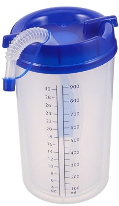 IWOWHERO Leak Sippy Cup for Elderly with Straw Non-Spill Adult Drinking Tumbler Extra Large Capacity Nursing Care Cup for Disabled and Bedridden Patients Temperature Control Hydration Mug