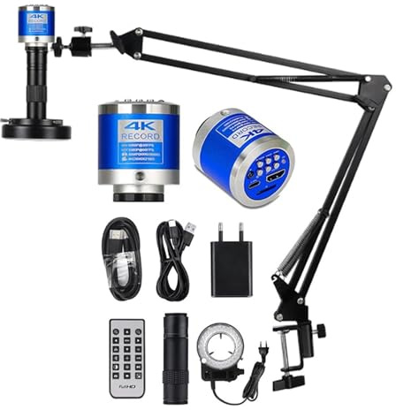 Digital Microscope, 48MP/13M 4K 1080P HDM/I Type-C/USB Industrial Video Camera, 150X Zoom C-Mount Lens, Foldable Stand(IMX415 SetsB)