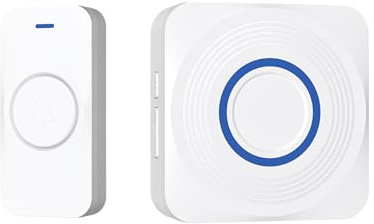 DRINGG, Campanello connesso WiFi + RF (pulsante IP65 + campanello interno), notifiche su smartphone, a lungo raggio, IP65
