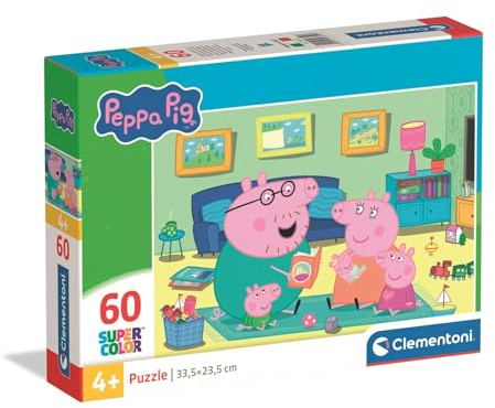 Clementoni Peppa Pig Kinder Puzzle 60 Teile | Peppa Pig Puzzle 33,5 x 23,5 cm für Kinder ab 4 Jahre - Puzzle von Clementoni 26312