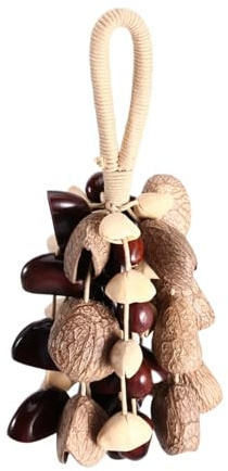 Xnuiasqe Seed Shell Shaker 42 Natural Nut Shells Hand Percussion Sound Healing Instrument for Meditation ASMR Sound Therapy Yoga
