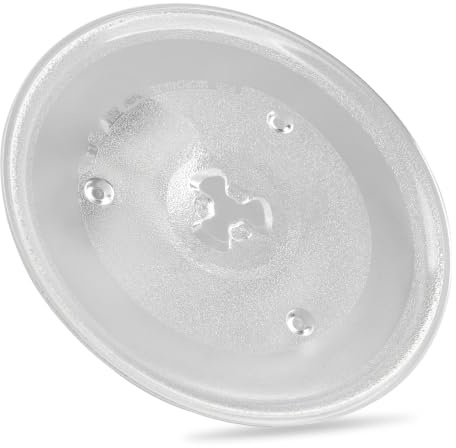 Suysion - Bandeja para microondas (27 cm, cristal, 270 mm, 3 puntos) | Bandeja de cristal de 270 mm con 3 palos, para microondas compatibles. No universal, comprobar diámetro y soporte.