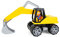 Lena 04411 Truxx Bagger, Baustellenfahrzeug ca. 44 cm, robuster Schaufelbagger mit beweglichem Baggerarm und vollbeweglicher Lena Spielfigur, Sandbagger für Kinder ab 2 Jahre, Spielfahrzeug in gelb