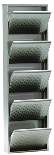 simple..*M* 4001070442376 Schuhklappschrank, 50 x 15 x 171 cm, metall, grau