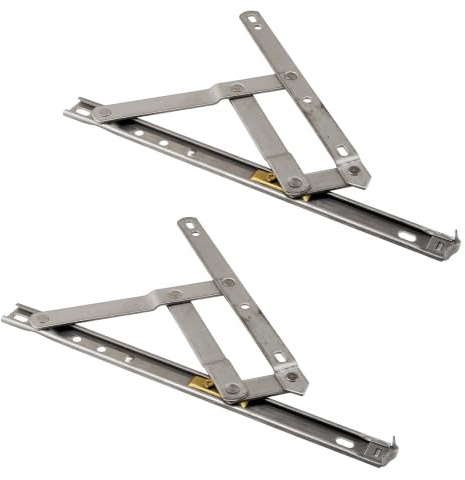 Prime-Line H 3628 Stainless Steel 4-Bar Hinge Window, 12 In., 2 Pack