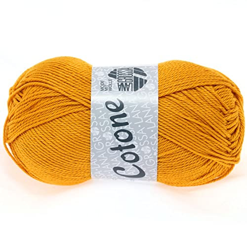 LANA GROSSA Cotone | Baumwollbasicgarn | Handstrickgarn aus 100% Baumwolle | 50g Wolle zum Stricken & Häkeln | 125m Garn FB 38