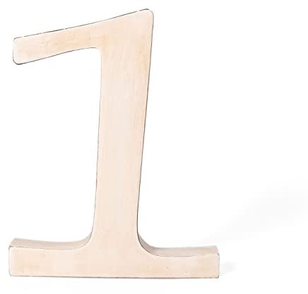 kadoh Holzzahl 1 (20 cm) zum Aufstellen Handgemachte Dekozahlen in Vintage-Look als Deko (Creme-Weiß Vintage)