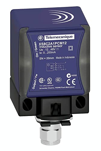Schneider XS9C2A2A2M12 XS9-Induktiver Näherungsschalter 40x40x70, Pbt, SN 25 mm, 12-24 V DC, M12