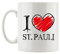 Pixxprint I Love St. Pauli Fun Tasse, ca. 300ml Fassungsvermögen, Keramik Weiß, Spülmaschinenfest