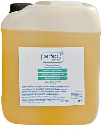 Reko Freizeitbedarf Perfect desclean Sauna gebrauchsfertiges Desinfektionsmittel 5 Liter für die Sauna, Flächendesinfektion, Saunareiniger