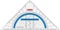 Brunnen 104975933 Geometrie-Dreieck Colour Code (für Schule und Büro, 16 cm, bruchsicher, ergonomischer Griff) blau / azur